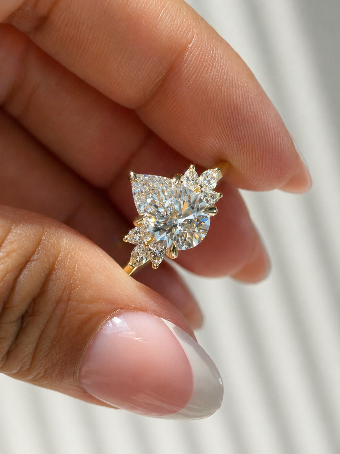 2.54 Carat Pear Cut Whimsical Diamond Engagement Ring